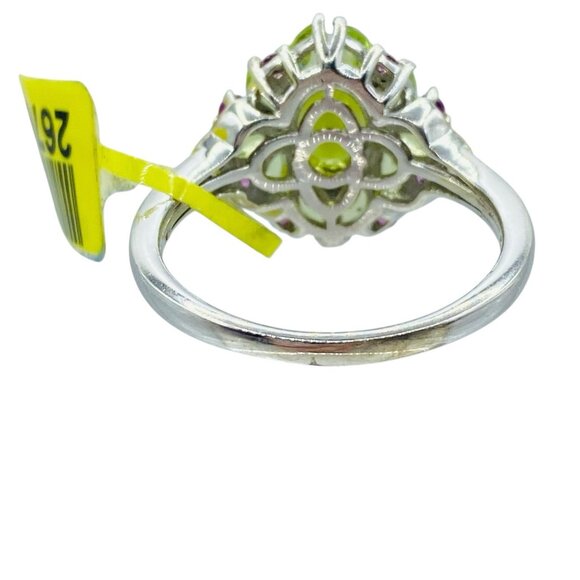 NWT Chuck Clemency Sterling Silver 925 Peridot Garnet Cluster Ring Size 10.25 - Picture 4 of 10